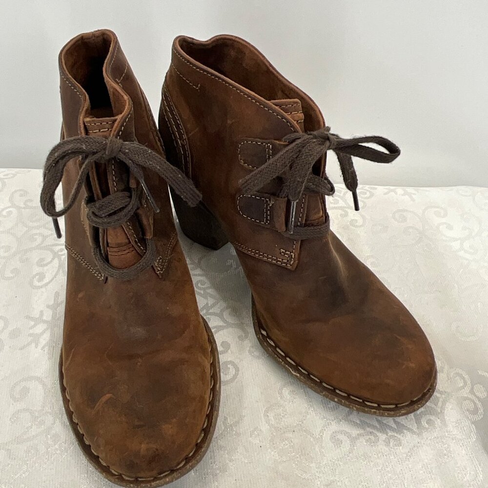 Unstructured‎ by Clark's Brown Leather Lace-Up Ankle Boots Size 8M